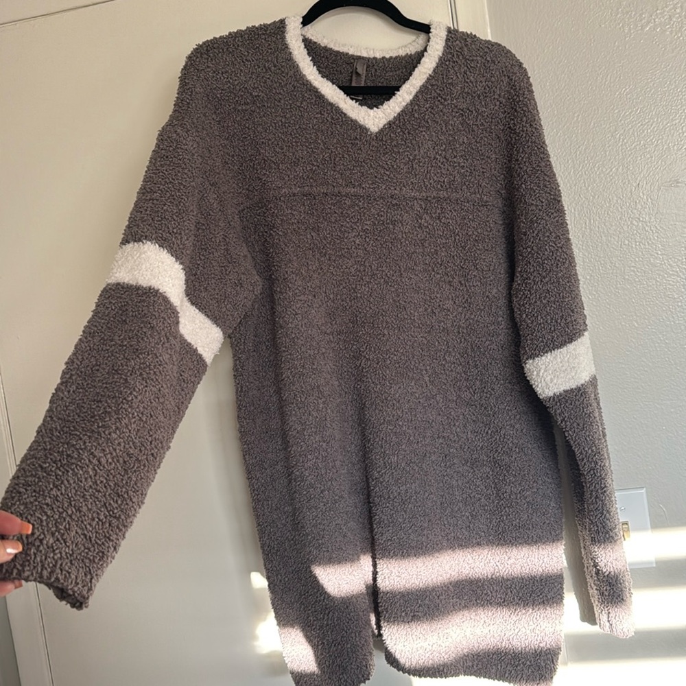 Skims cozy knit v neck mini dress